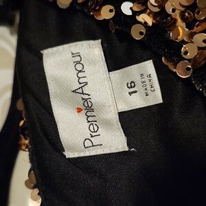 Premier Amour size 16 rose gold sparkle dress